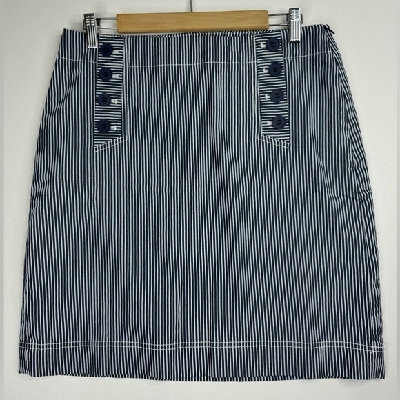Talbots Dresses & Skirts - Talbots Striped Engineer Side Zip Lined Stretch Skirt Womens Size 8